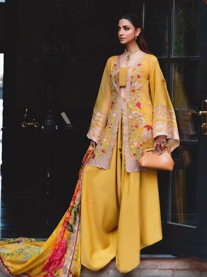 Shiza Hassan Aira Luxury Pret Cotton Net Embroidered Stitched 4-Piece Suit-Maeve
