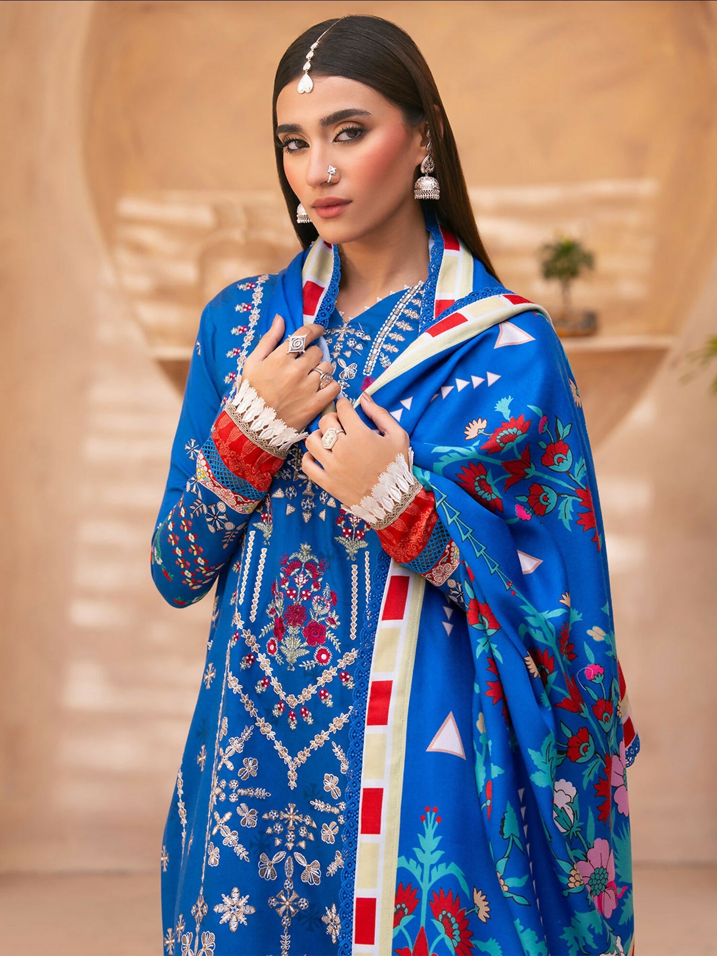 Binilyas Kotrai Embroidered Unstitched 3-Piece Suit-793-B