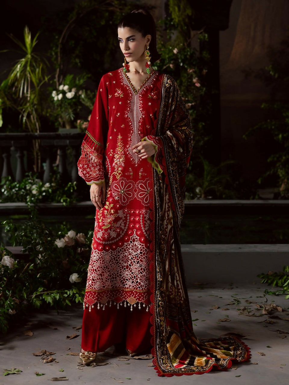 Mahnur Amelia Kotrai Embroidered Unstitched 3-Piece Suit-CK-013