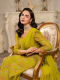 Hemstitch Chiffon Embroidered Stitched 3-Piece Suit-Parrot Green