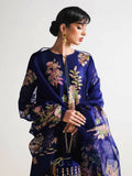 Hussain Rehar Basic Not Basic IV Raw Silk Embellished Stitched 3-Piece Suit-Marine