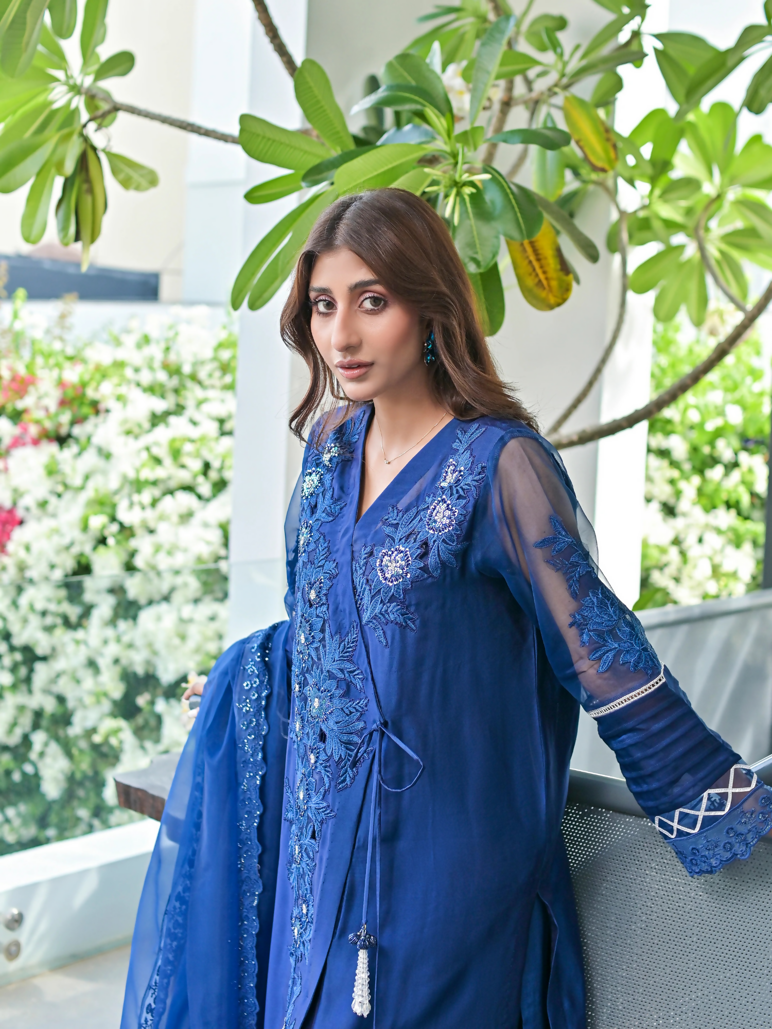 Farooq Hameed Studio Eid Edition'24 Silk Embroidered Stitched 3-Piece Suit-Freya