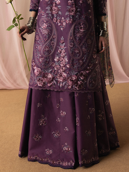 Zara ShahJahan Satori'26 Lawn Embroidered Unstitched 3-Piece Suit-Sumire-D2