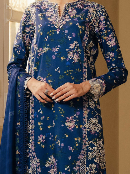 Afrozeh Day Break'26 Lawn Embroidered Unstitched 3-Piece Suit-Duskmelt