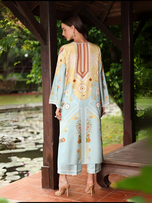 Tehzeeb Libas Silky Lawn Printed Stitched 2-Piece Suit-NAYAB