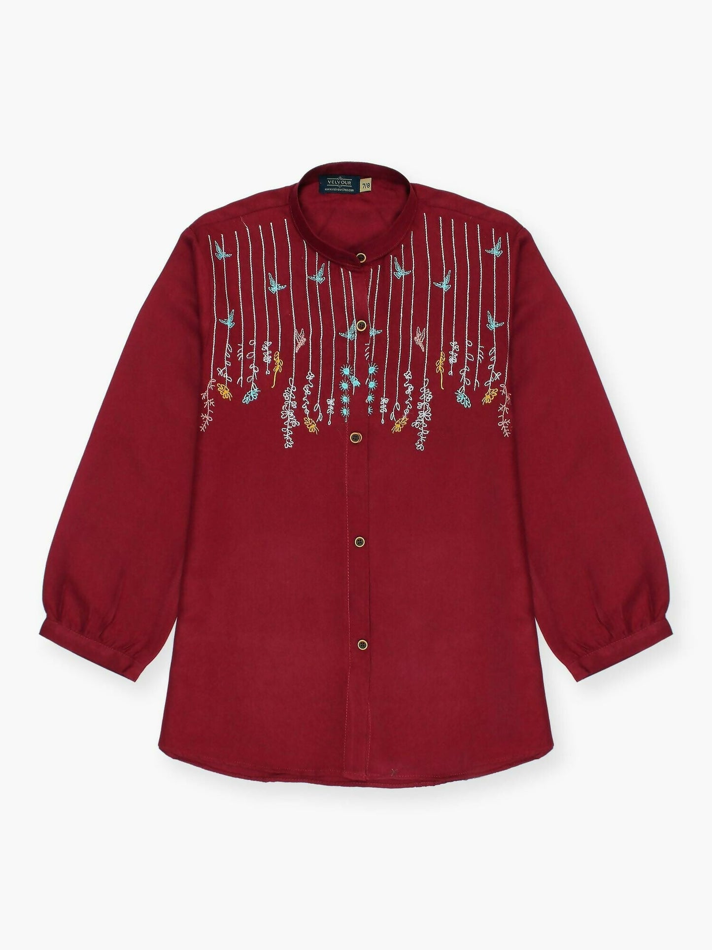 Velvour Girls Cotton Embroidered Stitched Tunic-VG122-C