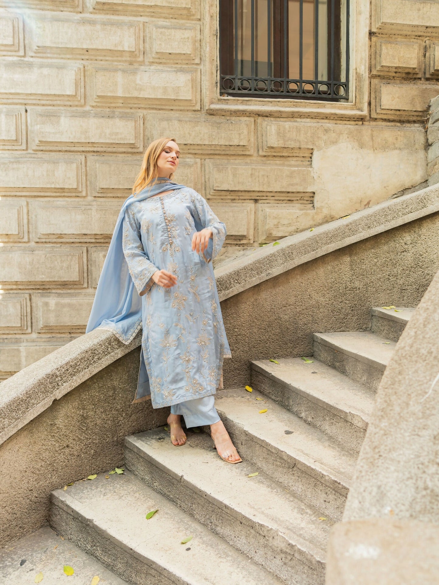 Farooq Hameed Studio EiD Collection'26 Pure Silk Embroidered Stitched 3-Piece Suit-Bareera