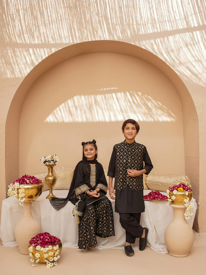 Kidoz Kloset Wash & Wear Kurta Pajama-Midnight Luxe-Boy