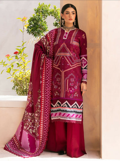 Binilyas Kotrai Embroidered Unstitched 3-Piece Suit-795-B
