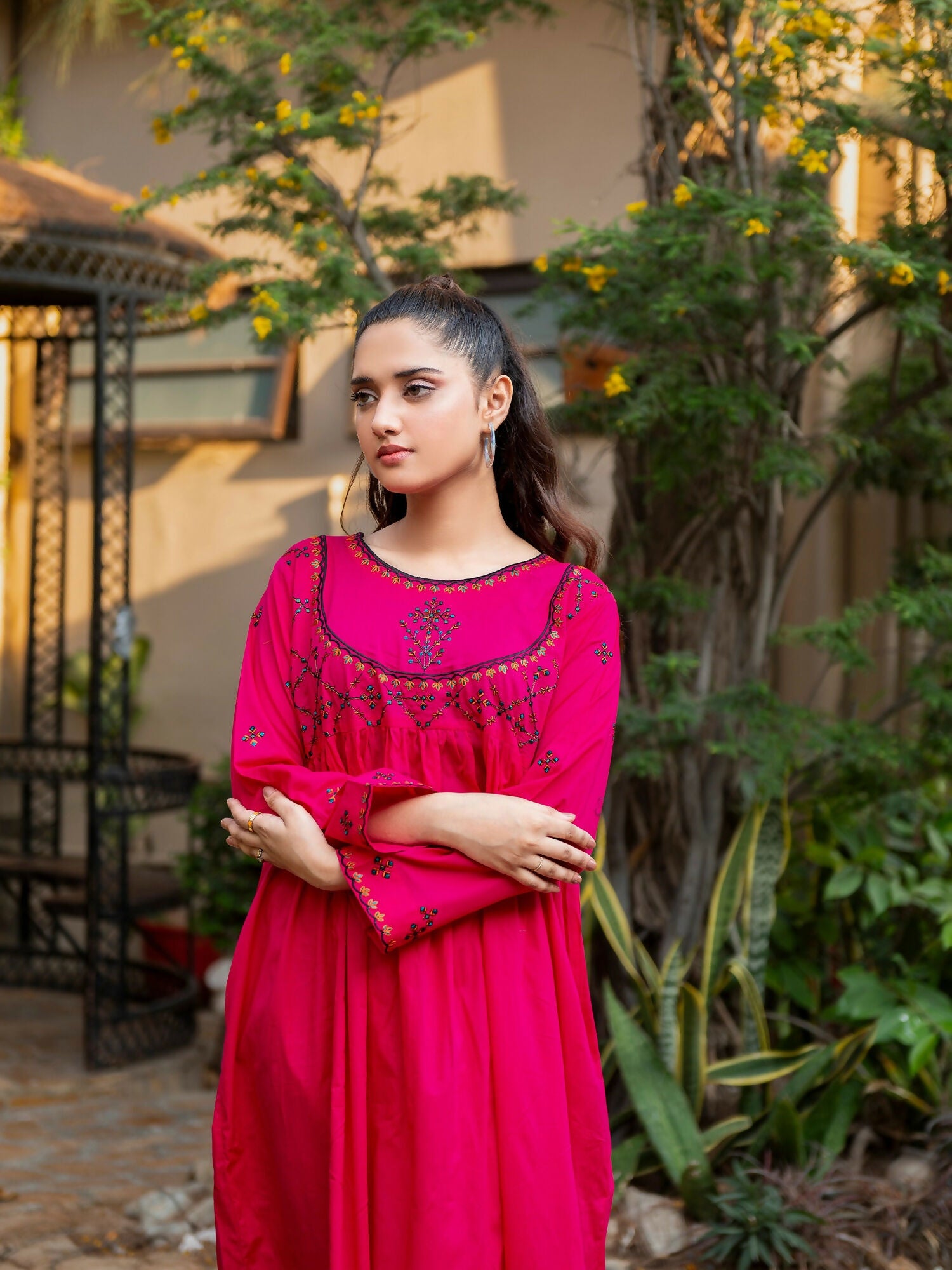 MAK Fashion Lawn Embroidered Stitched 2-Piece Suit-Bahaar