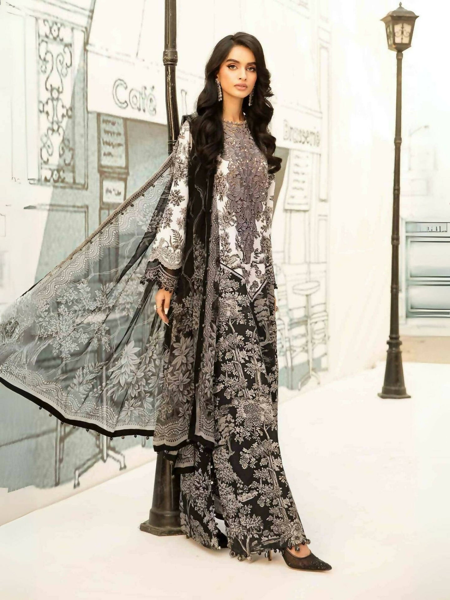 Maria B Lawn Embroidered Unstitched-3-Piece-Suit-MPT-2608-B