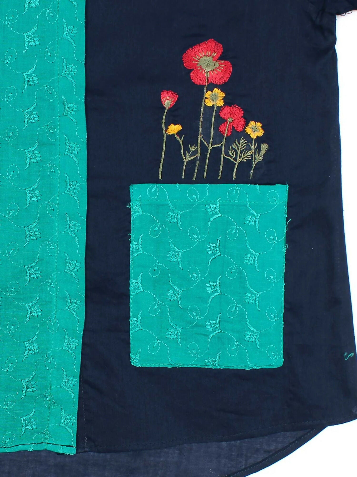 Velvour Girls Cotton Embroidered Co-Ord Set-VG151-B