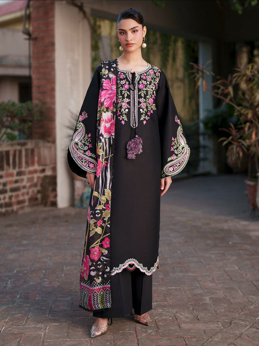 Mahnur Fiona Lawn'26 Embroidered Unstitched 3-Piece Suit-F-09