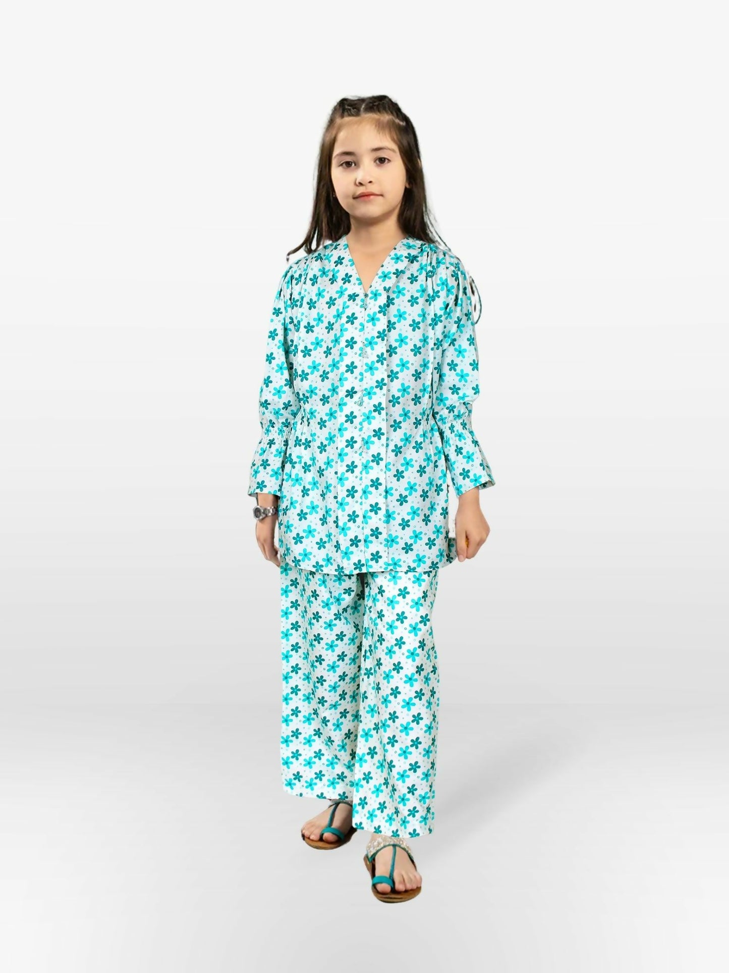 All-season stitched Top and Capri set with full sleeves, crafted from soft viscose for a designer and elegant look.