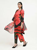 Imran Aftab Valentine's Day Raw Silk Printed Stitched 3-Piece Suit-IAVD 01