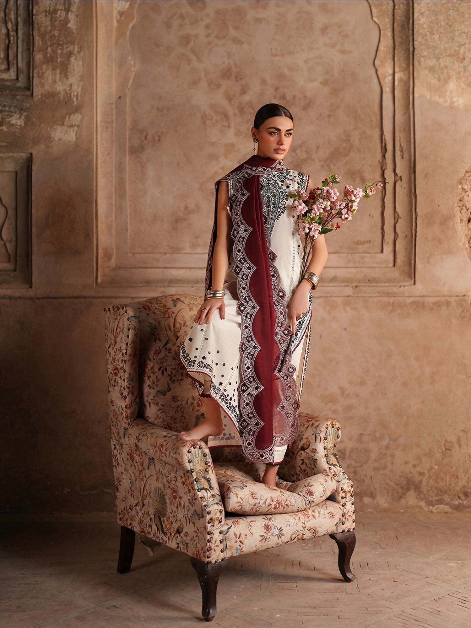 Binilyas Suroor Eid Pret'26 Lawn Embroidered Stitched 3-Piece Suit-245-A