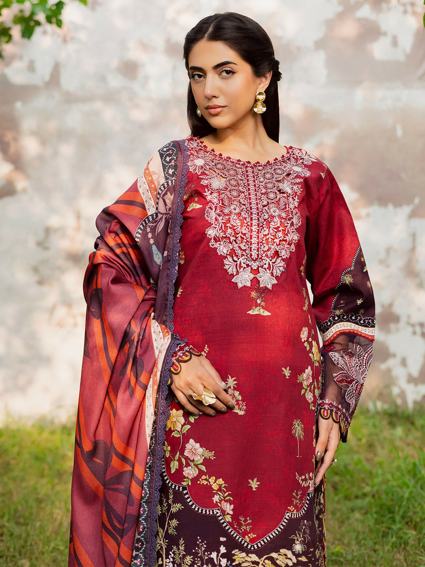 Parishay Rang e Sarma Khaddar Embroidered Unstitched 3-Piece Suit-SAR-06