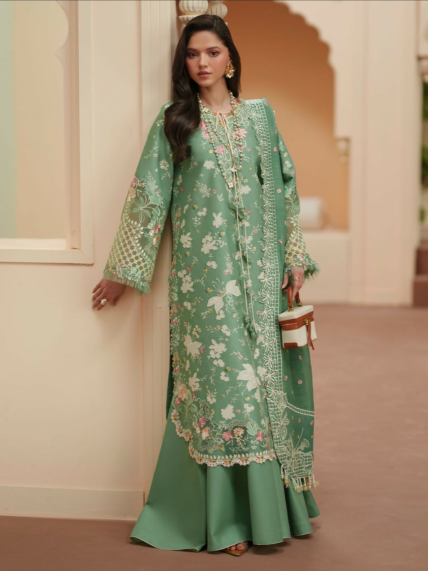 Binilyas Mashriq Luxury Lawn'26 Embroidered Unstitched 3-Piece Suit-D-117-A