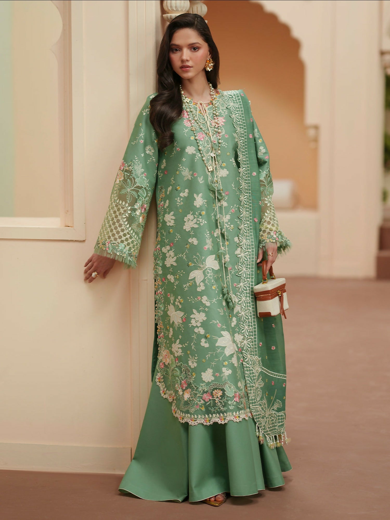 Binilyas Mashriq Luxury Lawn'26 Embroidered Unstitched 3-Piece Suit-D-117-A