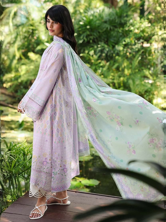 Qalamkar Qprints Lawn'26 Embroidered Unstitched 3-Piece Suit-AX-03-(B)-Fiona