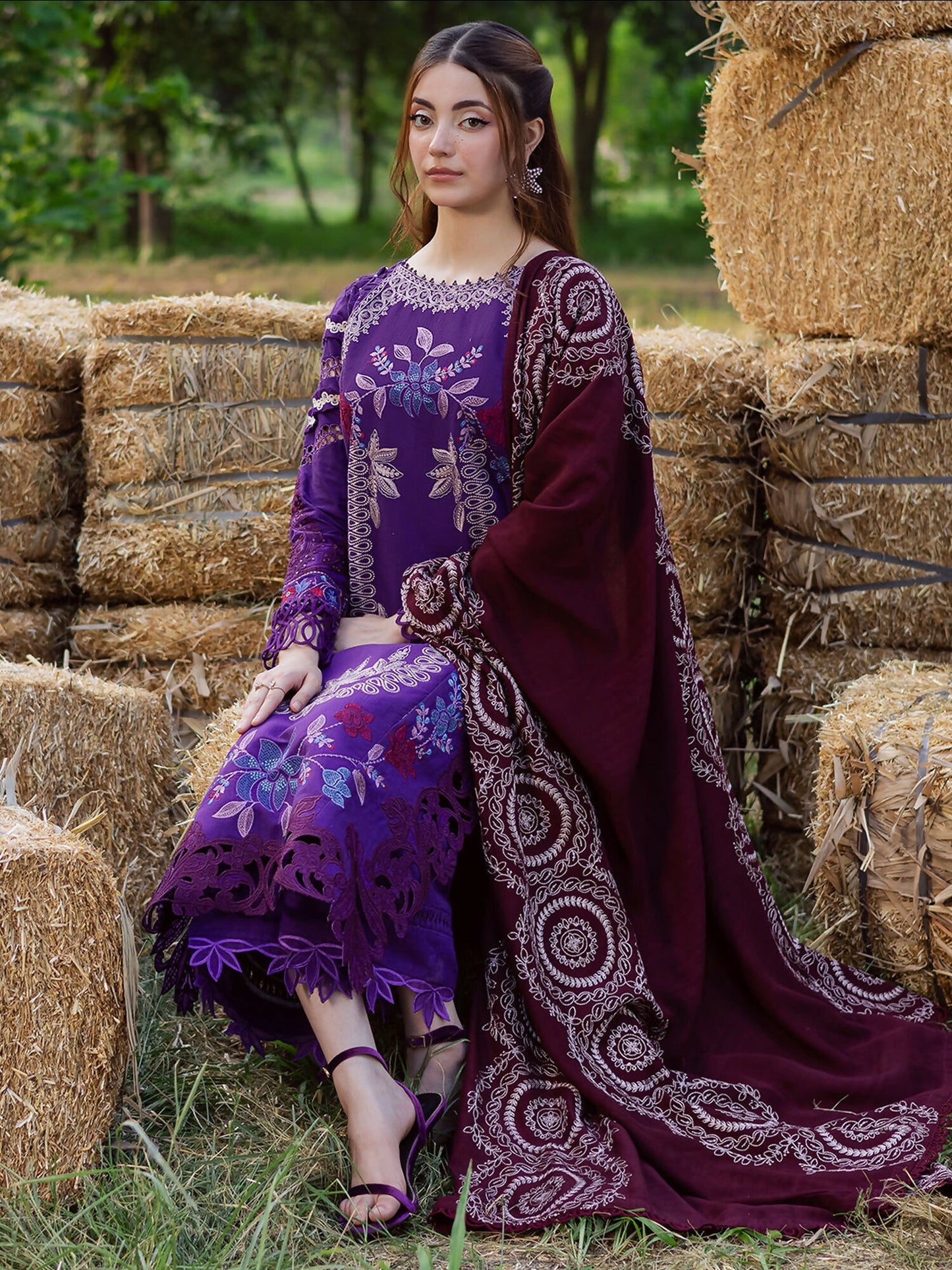 Parishay Winterwood Tales Khaddar Embroidered Unstitched 3-Piece Suit- WW - 11