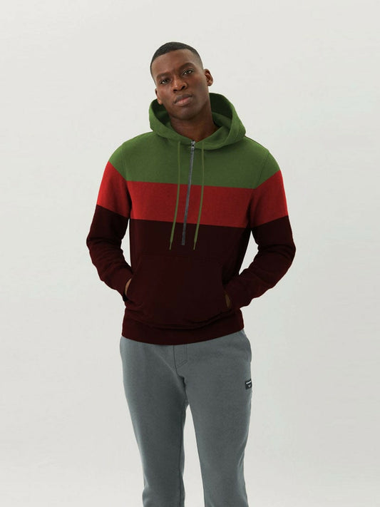 Black,Brown,Blue,Red and White Jupiter Quarter Zipper Essential Unisex Hoodies-11934