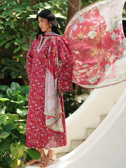 Qalamkar Qprints Lawn'26 Embroidered Unstitched 3-Piece Suit-AX-07-(B)-Lena