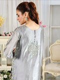 Farooq Hameed Studio Wedding Festive'25 Pure Glass Silk Embroidered Stitched 3-Piece Suit-Kiyara