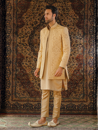 Gem Garments The Sartorial Edit Raw Silk Embellished Prince Coat Kaveh