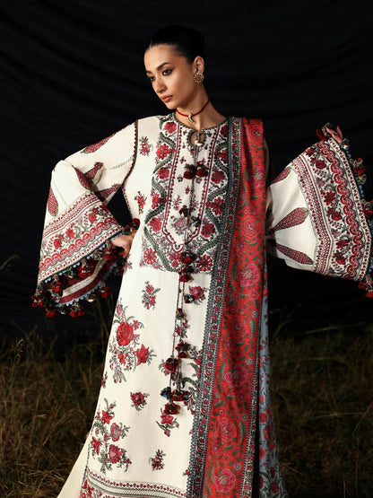 Hussain Rehar Khaddar'25 Embroidered Unstitched 3-Piece Suit-Gulban