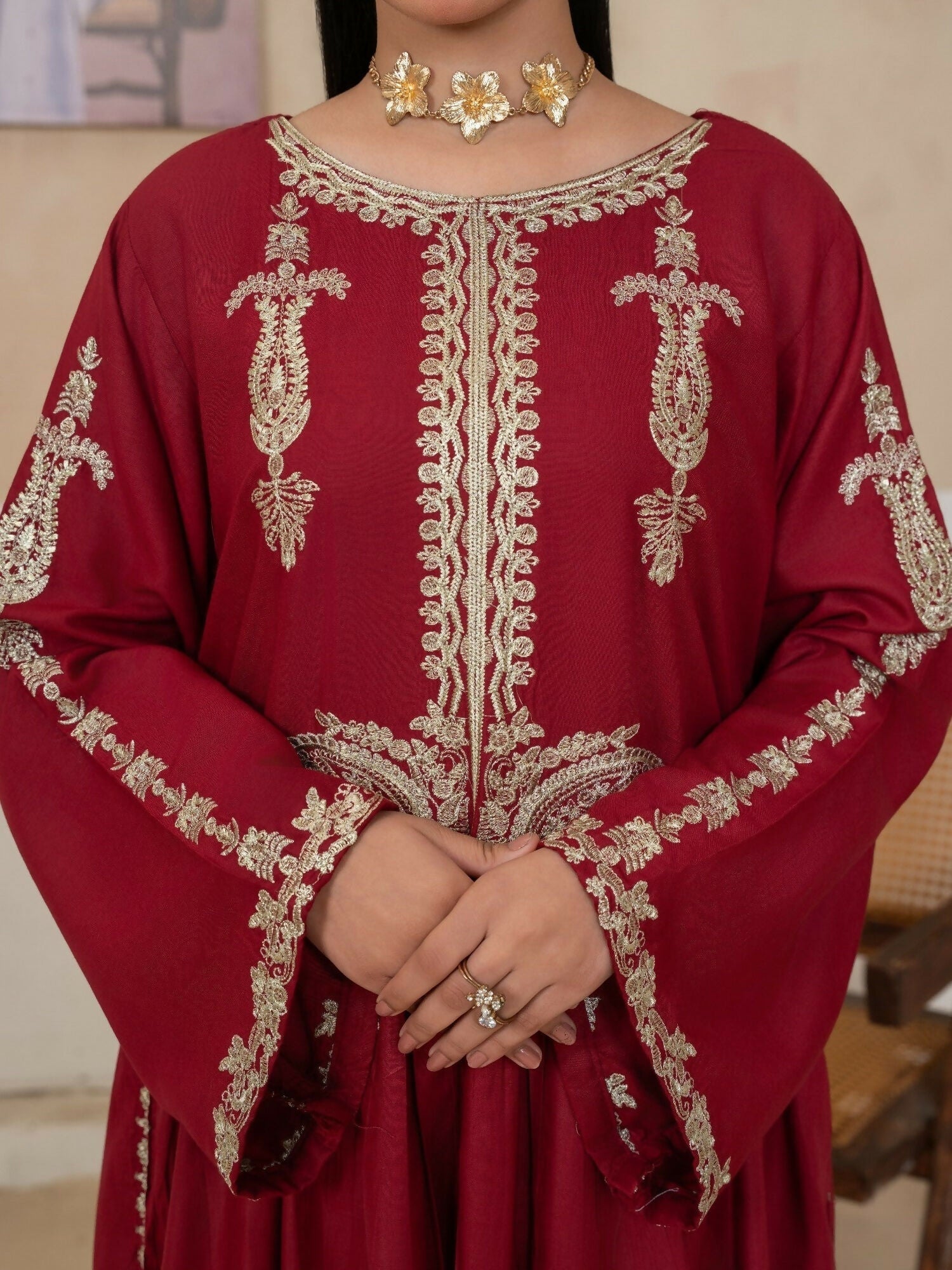 Stylish Collection Amaya Pret Linen Embroidered Stitched 2-Piece Suit-Alishba