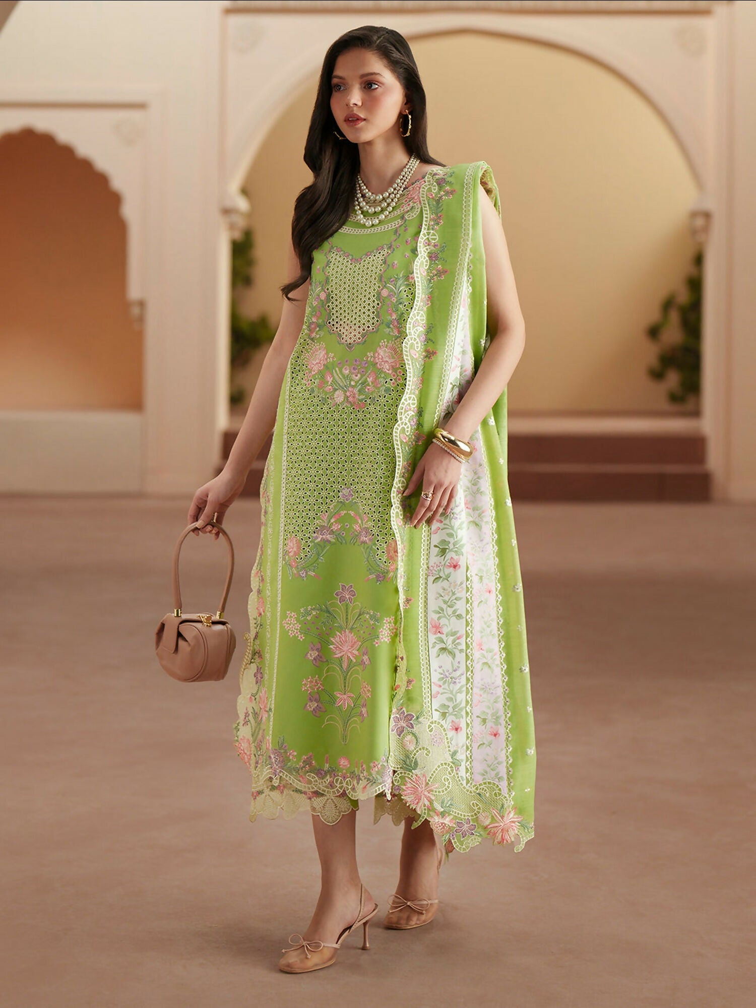 Binilyas Mashriq Luxury Lawn'26 Embroidered Unstitched 3-Piece Suit-D-112-A