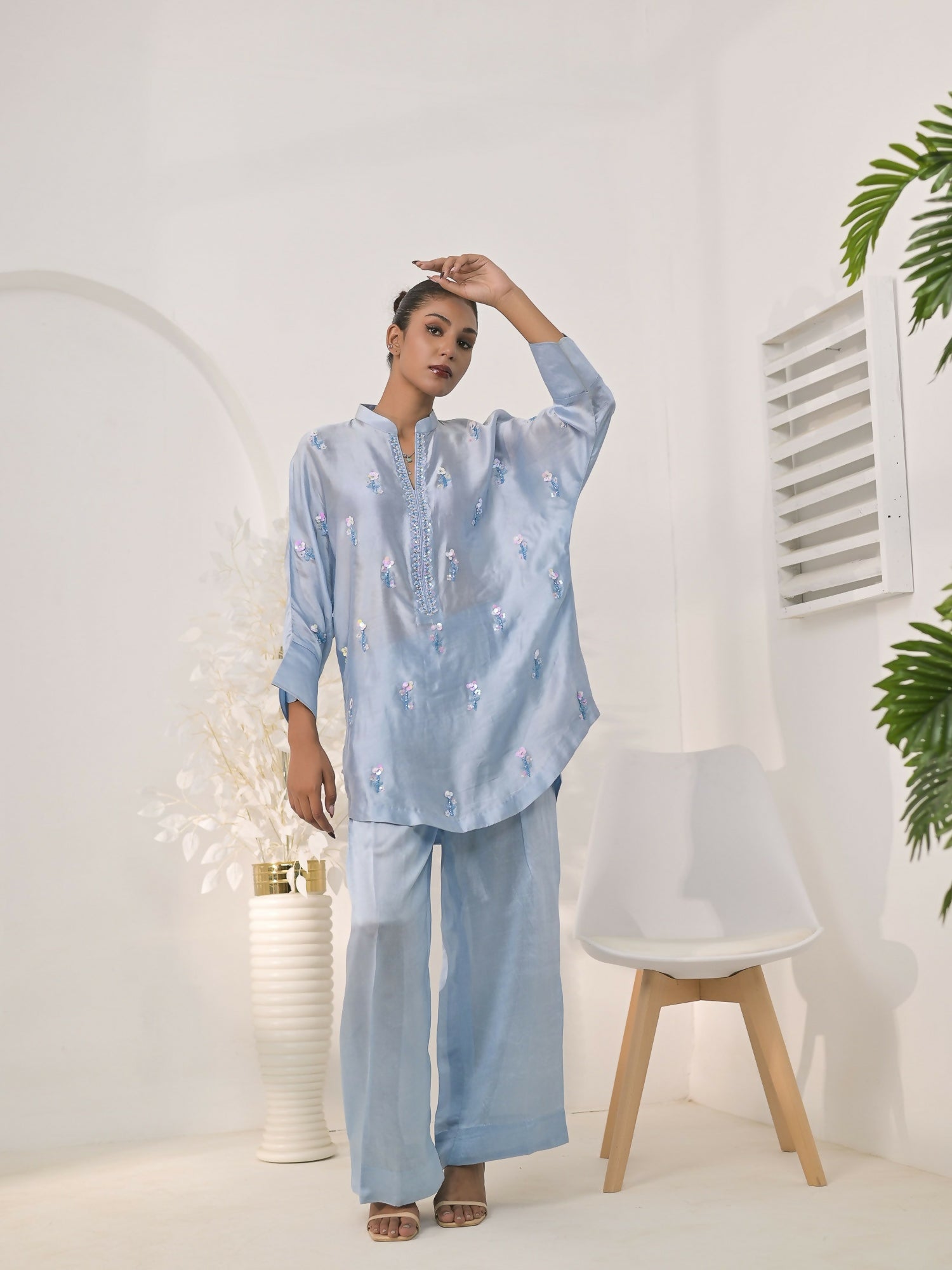 Ruby's Couture The Luxe Edit Sheesha Silk Embellished Stitched 2-Piece Suit-Aira