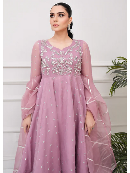 Allure By IH Lehr Chiffon Embroidered Lehenga-Mystic