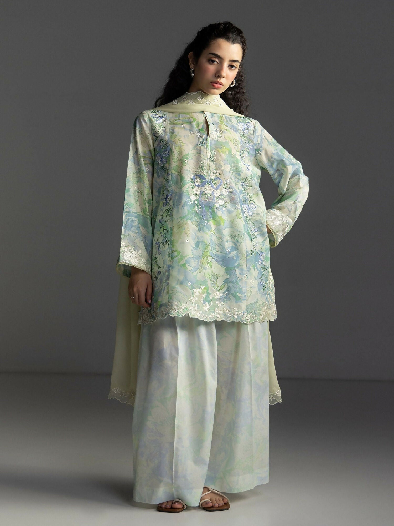 COCO by Zara Shahjahan Lawn'26 Embroidered Unstitched 3-Piece Suit-Aira-6A