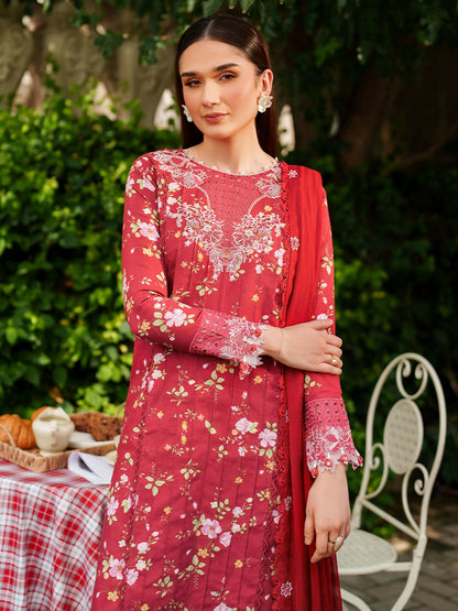 Parishay Ivy Bloom Viscose Embroidered Stitched 3-Piece Suit-IW-02