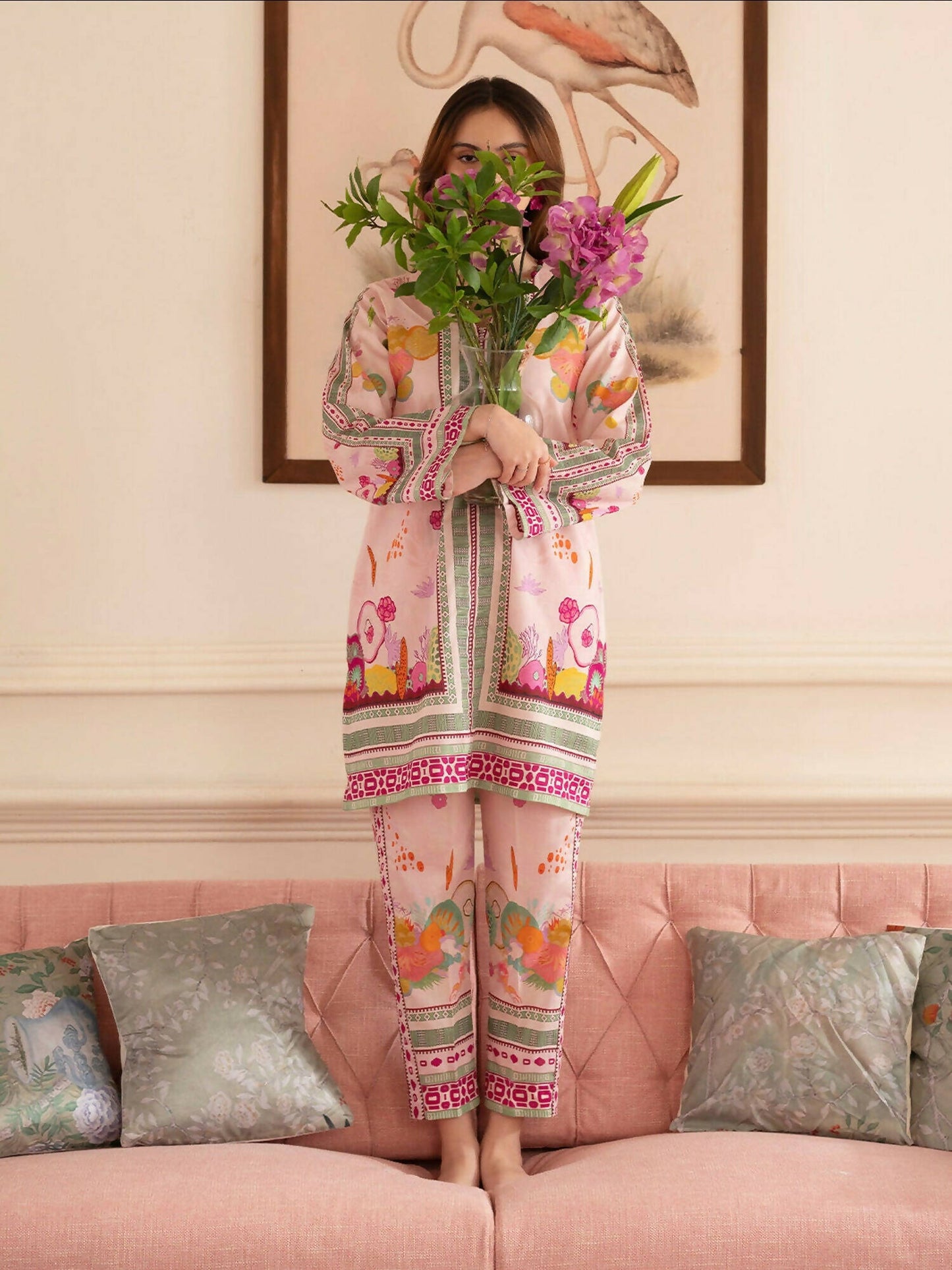 Mahnur Noir Lawn'26 Printed Co-Ord Set-N-07