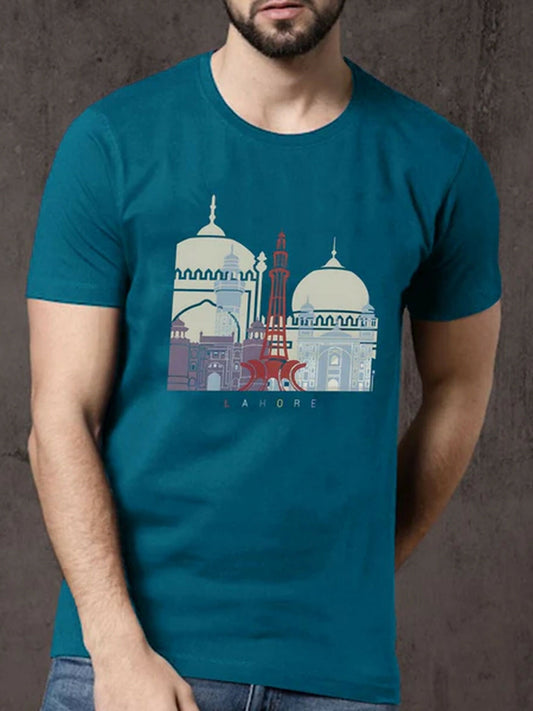 Blue Jupiter Printed Lovely Lahore Graphic Tee-Shirt-14471