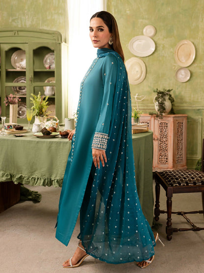 Allure By IH Raw Silk Embellished Stitched 3-Piece Suit-Mahira