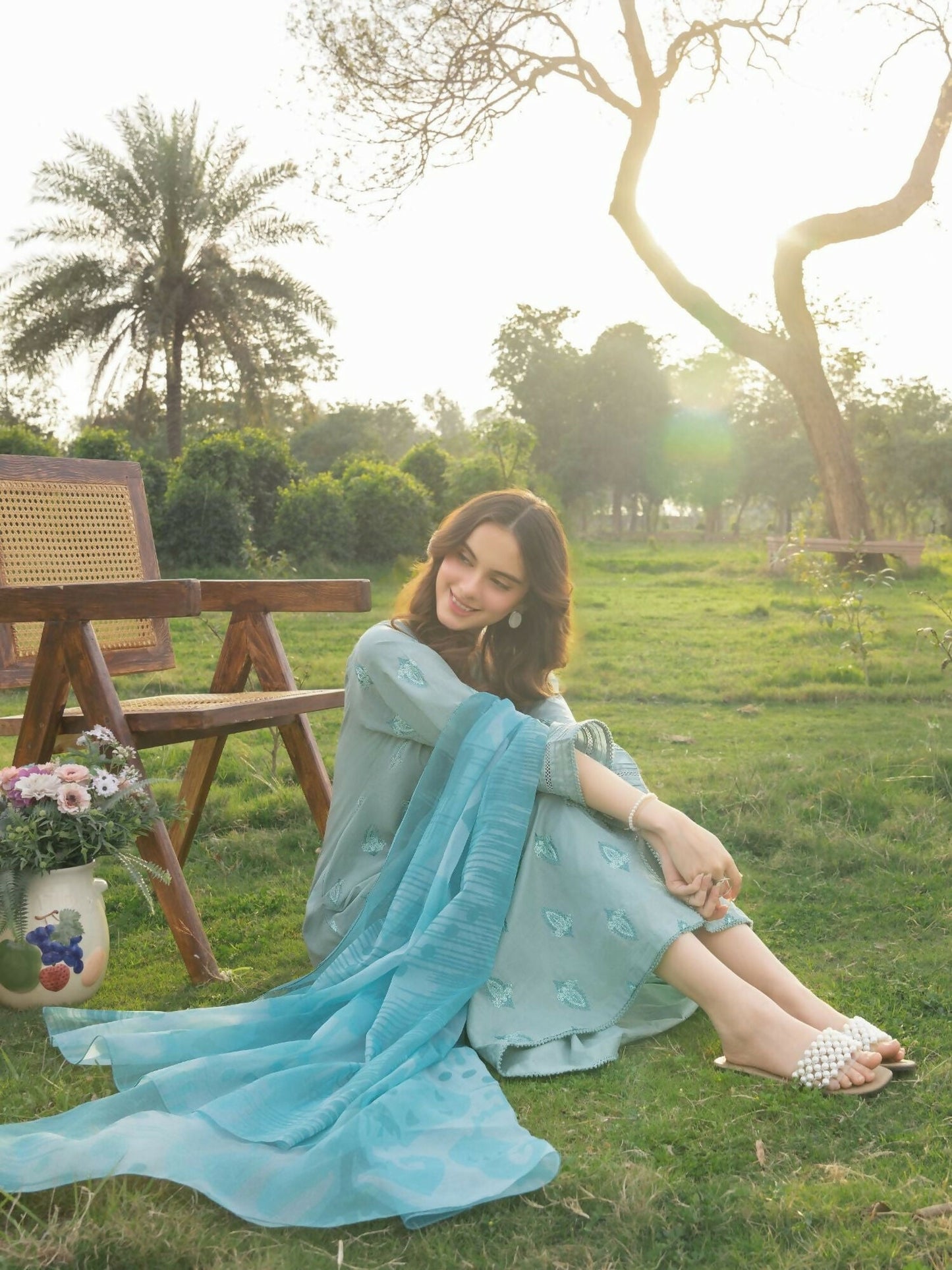 Panache Apparel Serenity Cotton Lawn Embroidered Stitched Suit-Mirage