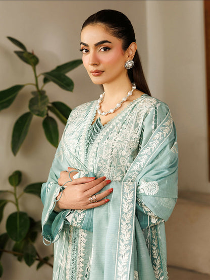 Mahnur Leila Lawn'26 Embroidered Unstitched 3-Piece Suit-L-02