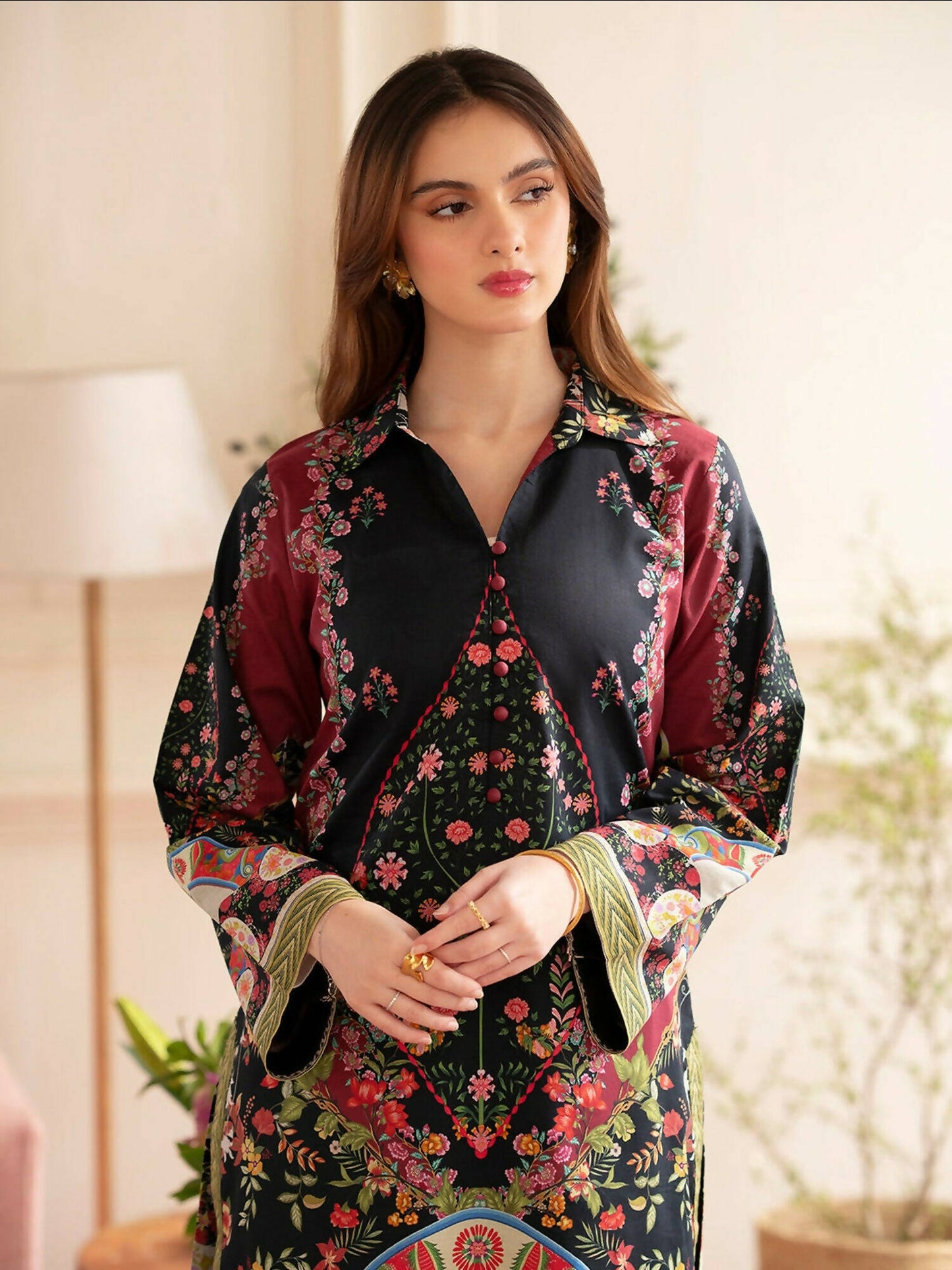 Mahnur Noir Lawn'26 Printed Co-Ord Set-N-08
