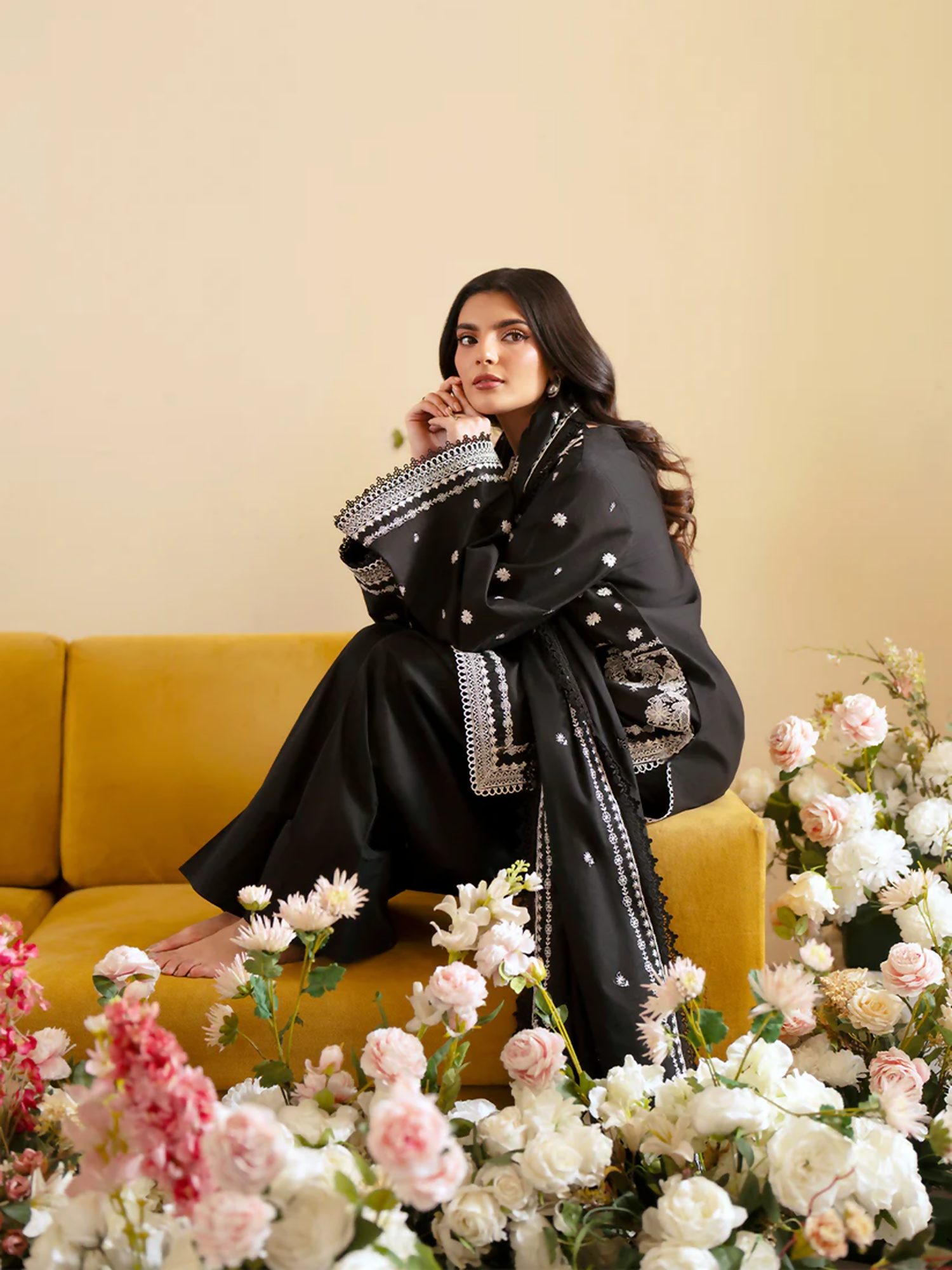 Mahnur Ember Lawn Embroidered Unstitched 3-Piece Suit-EM-006