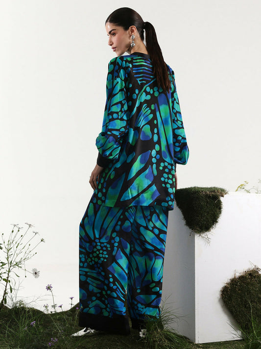 Binilyas Silk Digital Printed Co-Ord Set-30096