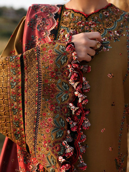 Hussain Rehar Khaddar'25 Embroidered Unstitched 3-Piece Suit-Gitiara