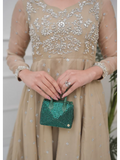 Allure By IH Lehr Chiffon Embroidered Lehenga-Oat