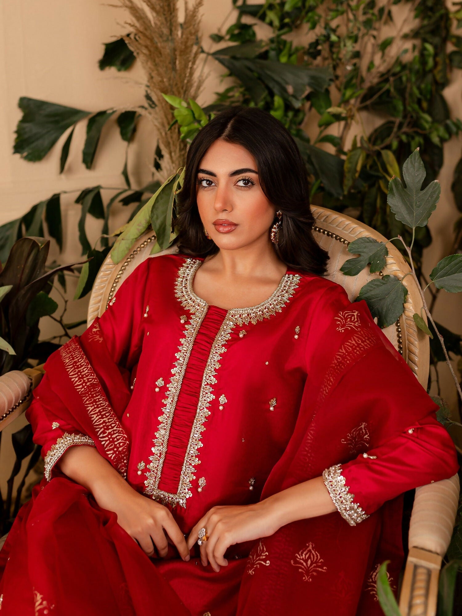Allure By IH Raw Silk Embellished Stitched 3-Piece Suit-Nyra