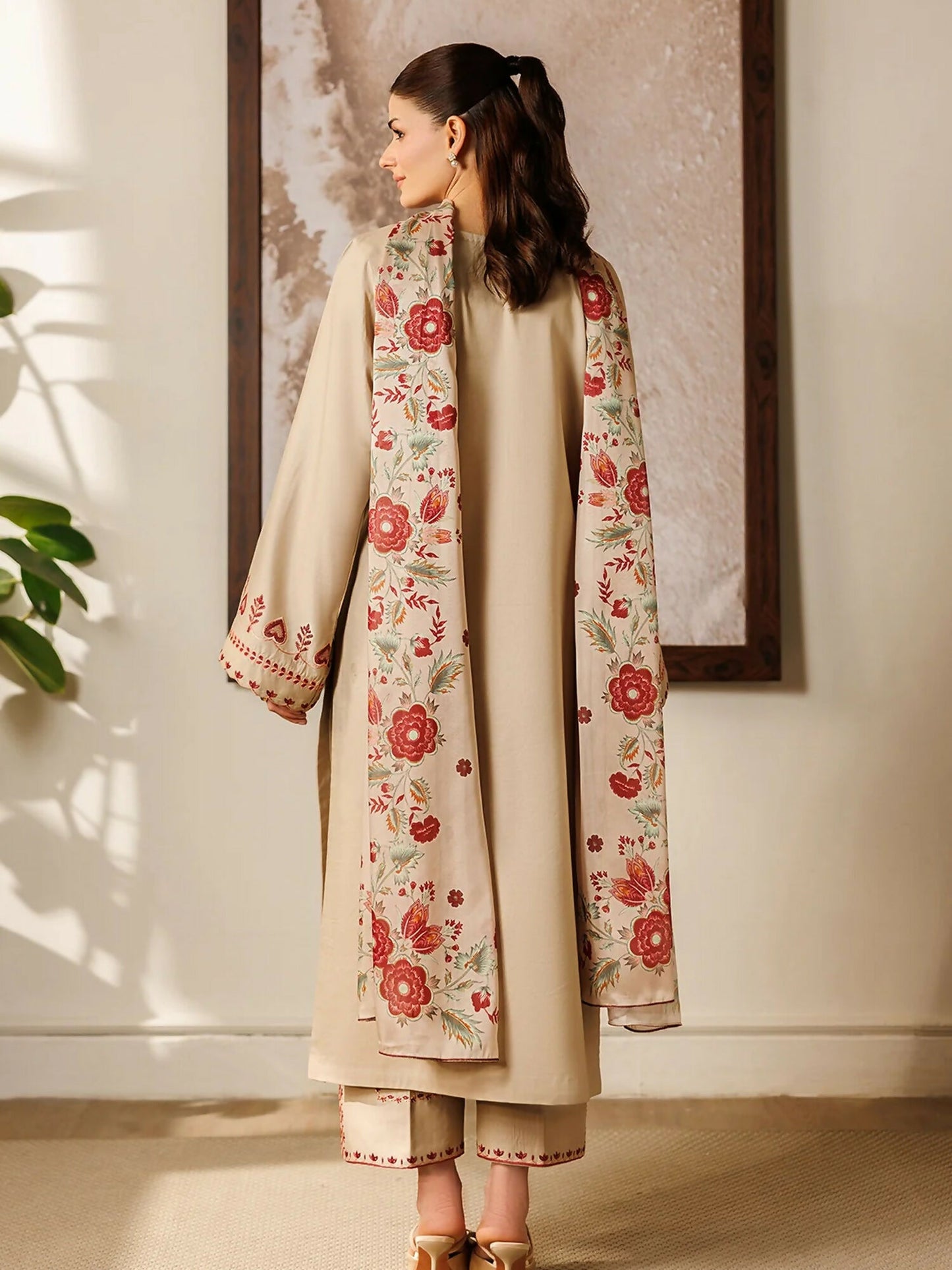 Panache Apparel Mistfall Ramadan Edit Cotton Embroidered Stitched Suit-Anna