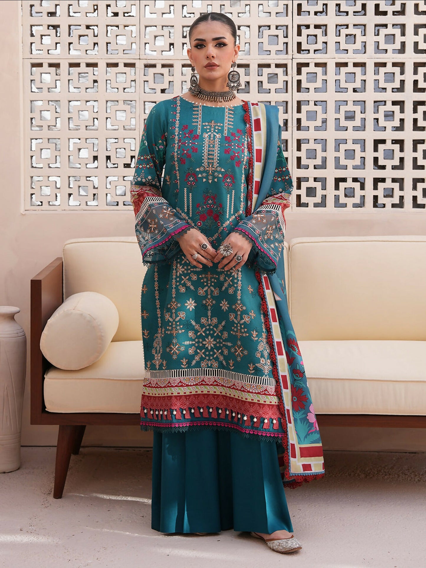 Binilyas Kotrai Embroidered Unstitched 3-Piece Suit-793-A