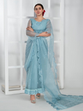 Imran Aftab Lux Winter Wedding Organza Embroidered Unstitched Saree-IASC-29